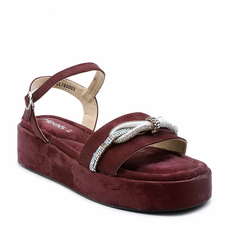 Warm and cozy women's shoes for winterMaroon Formal Sandal LCL780003