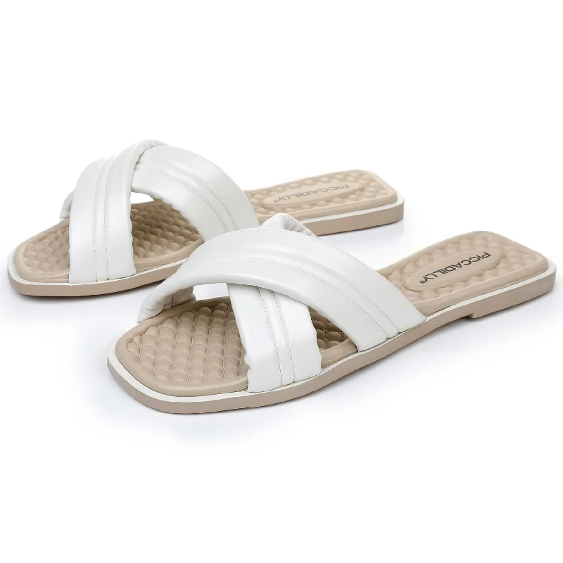 Stylish and comfortable women's shoes for long flightsCriss Cross Strap Sandals - White (355.006) Stylish and comfortable women's shoes for long flightsCriss Cross Strap Sandals - White (355.006)