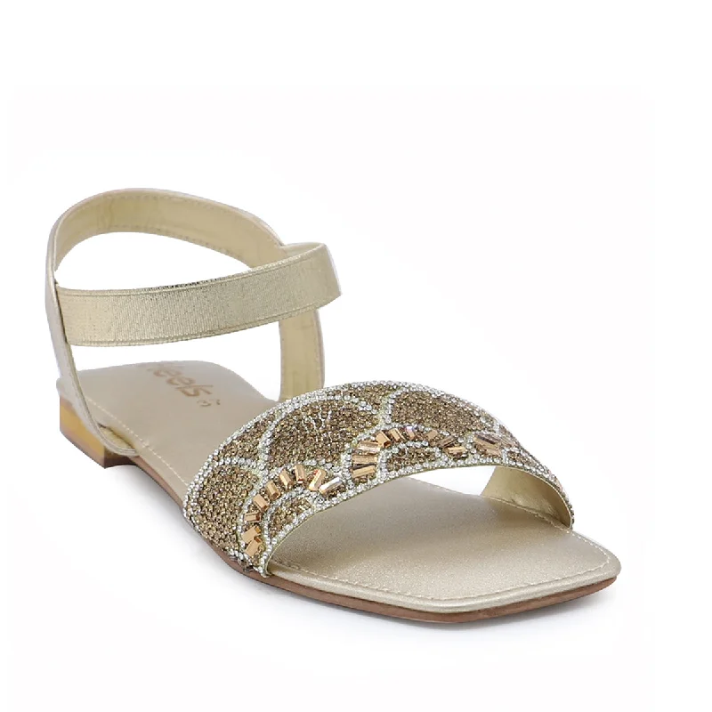 Stylish and comfortable women's shoes for long days at workGolden Fancy Sandal 060007