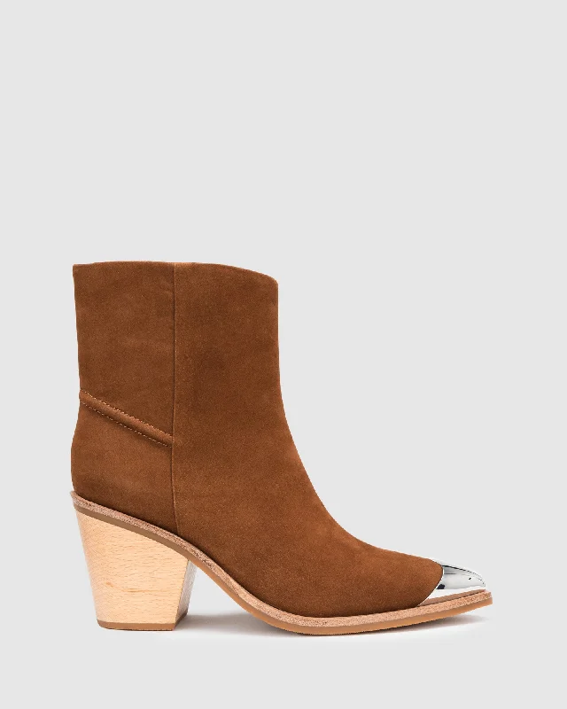 Elegant and sophisticated women's shoes for elegant eveningsEmpire Boot - Tan Nubuck
