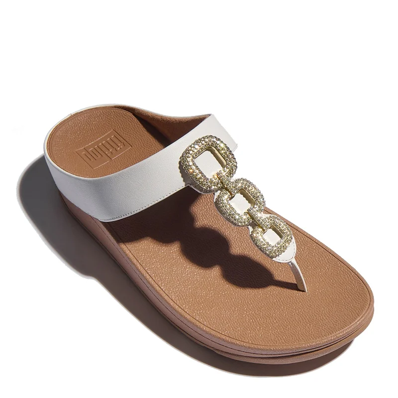 Bold and striking women's shoe fashionsWomen's FitFlop, Fino Crystal Chain Toe-Post Sandal Bold and striking women's shoe fashionsWomen's FitFlop, Fino Crystal Chain Toe-Post Sandal