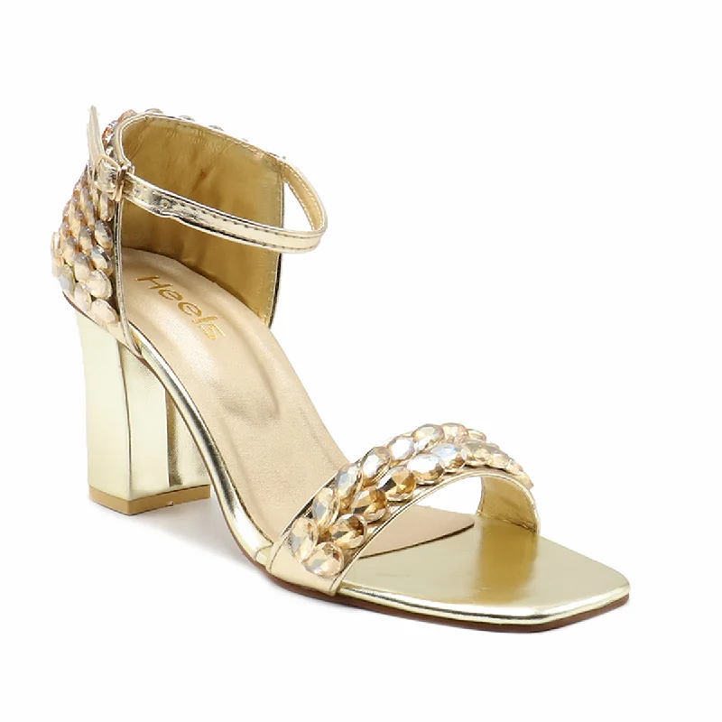 Luxurious and comfortable women's shoe options for special occasionsGolden Fancy Sandal 066723