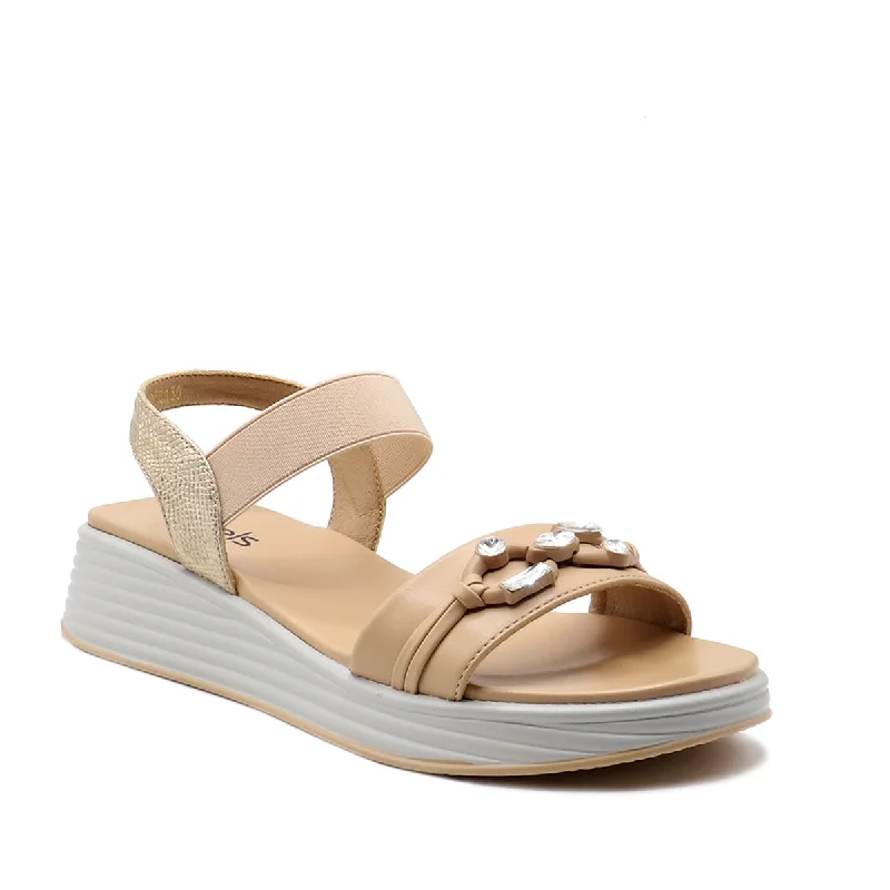 Comfortable and supportive women's shoes for all-day wearBeige Casual Sandal 078130 Comfortable and supportive women's shoes for all-day wearBeige Casual Sandal 078130
