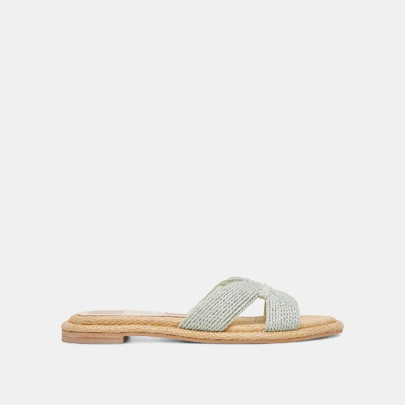 Exotic and bold women's shoe designsATOMIC WIDE SANDALS MINT RAFFIA