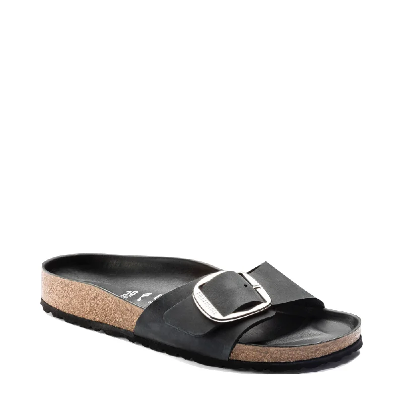 Stylish and practical women's shoes for rainy daysBirkenstock Women's Madrid Big Buckle Oiled Leather Sandal in Black Stylish and practical women's shoes for rainy daysBirkenstock Women's Madrid Big Buckle Oiled Leather Sandal in Black