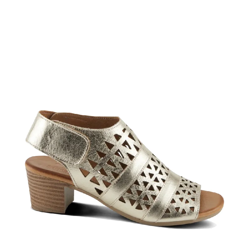 Comfortable yet fashionable women's shoesSpring Step Women's Dorotha Heeled Sandal in Gold