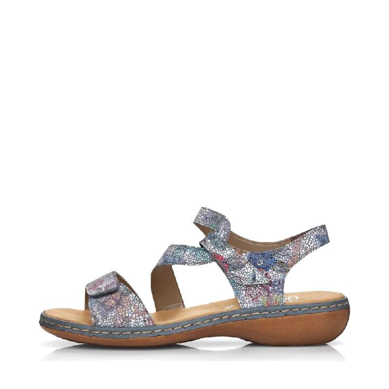 Comfy and stylish women's shoes for flat feetRieker Women's Regina C7 Sandal in Blue Multi Comfy and stylish women's shoes for flat feetRieker Women's Regina C7 Sandal in Blue Multi
