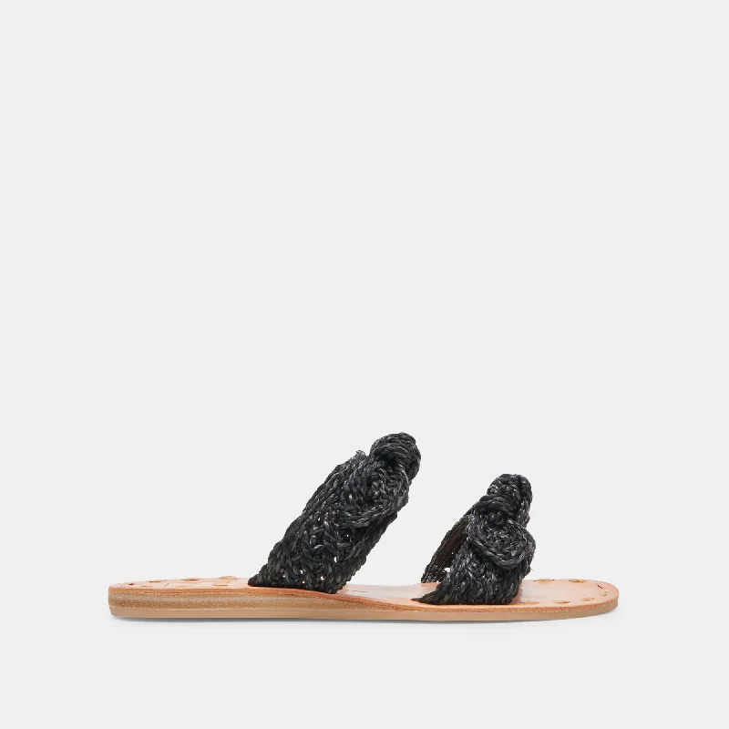 Comfy and cozy women's shoes for loungingDINAH SANDALS ONYX RAFFIA