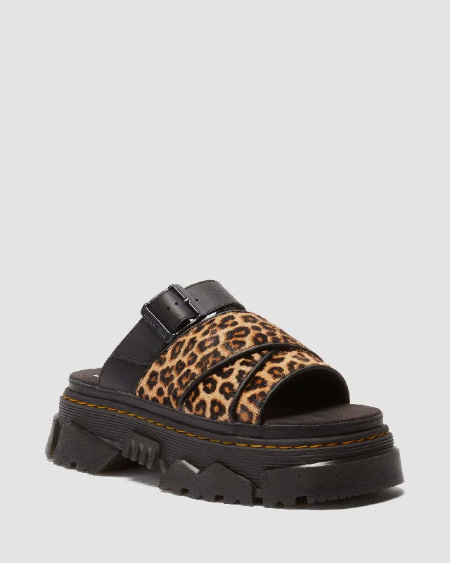 Stunning and glamorous women's shoes for evenings outMattison Leopard Leather Slide Sandals