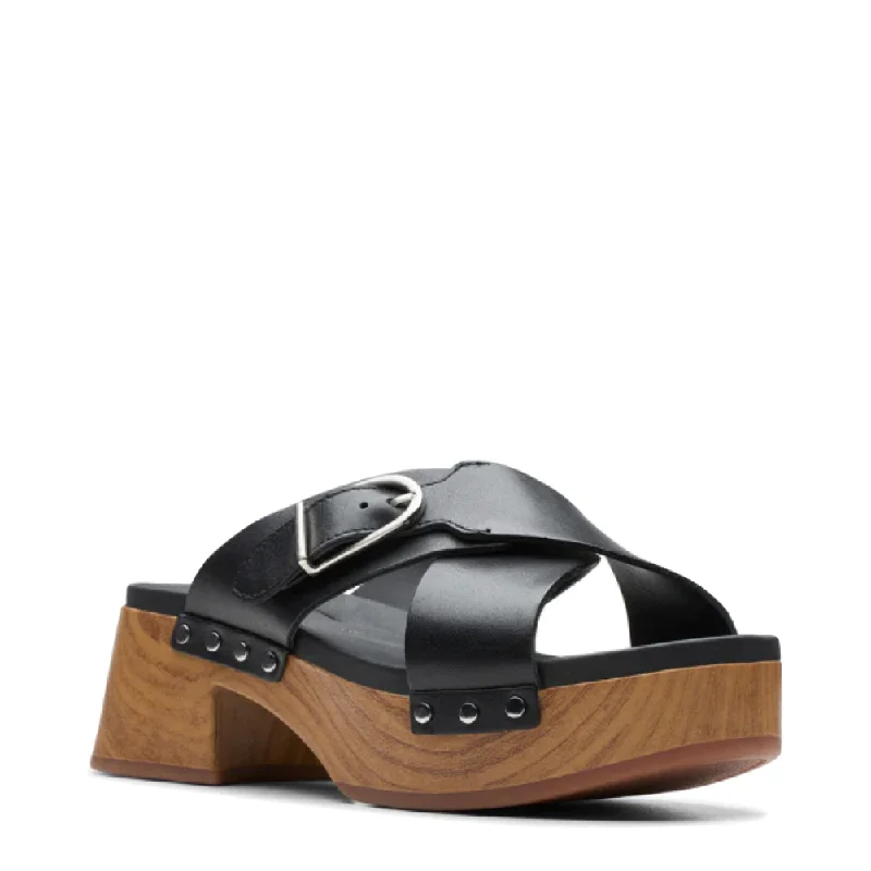 Bold and striking women's shoe fashionsClarks Women's Sivanne Walk Heeled Slide Sandal in Black