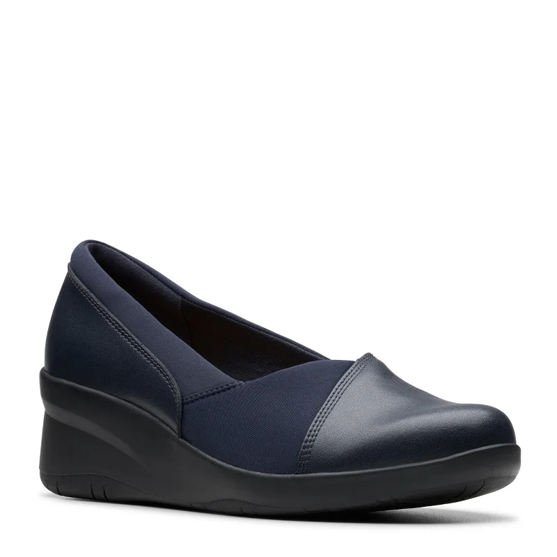 Comfortable and supportive women's shoes for all-day wearWomen's Clarks, Suttyn Walk Wedge Slip-On Comfortable and supportive women's shoes for all-day wearWomen's Clarks, Suttyn Walk Wedge Slip-On