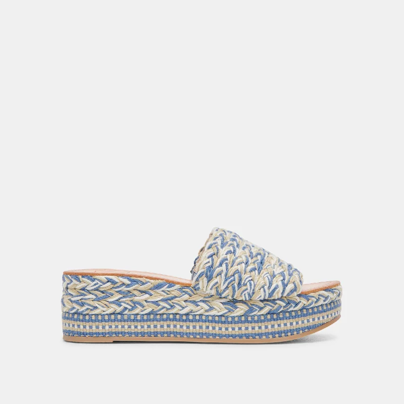 Elegant and classic women's shoes for prom nightPAZLI SANDALS BLUE MULTI WOVEN