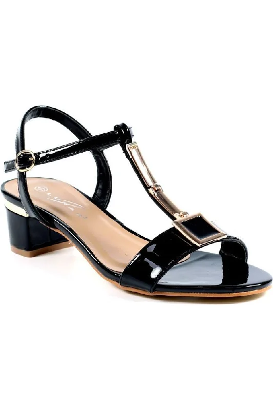 Comfy casual women's shoes for everyday wearLunar Sandals JLH950 Black Patent