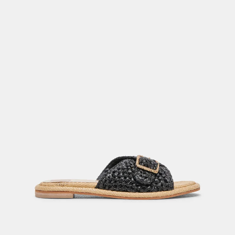 Stylish and affordable women's shoesALONZO SANDALS ONYX RAFFIA
