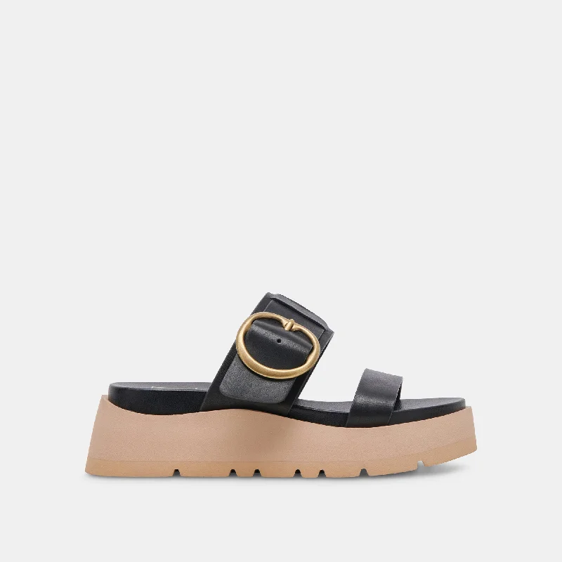 Practical and stylish women's shoes for travelDEX SANDALS BLACK LEATHER