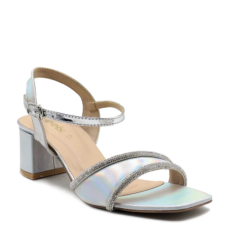 Feminine and romantic women's shoe designsSilver Fancy Sandal 066683