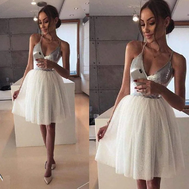 FashionSierra - New Fashion Women Summer Sleeveless Sequin Deep V-neck Bridesmaids Dress Casual Party Beach Midi Dress Sundress