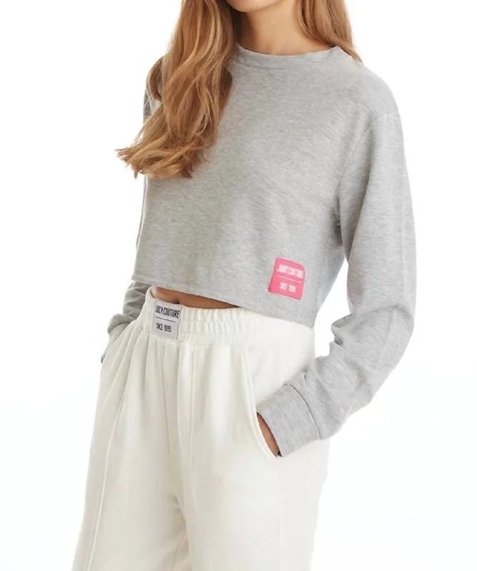 Boxy Pullover In Powder Heather