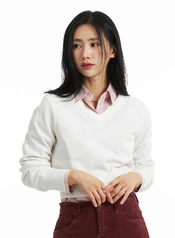 V-Neck Layered Pullover OO325