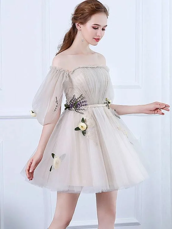 Mini Off-the-Shoulder Cocktail Homecoming Dress,Charming Party Dress   cg14344