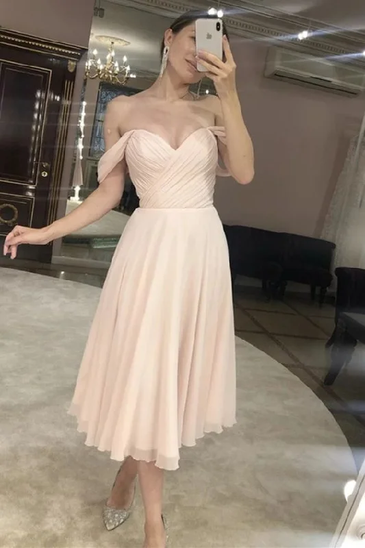 Off Shoulder Pink Formal Graduation Homecoming Dresses   cg14066