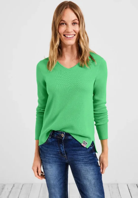 Cecil V Neck Sweater, Smash Green