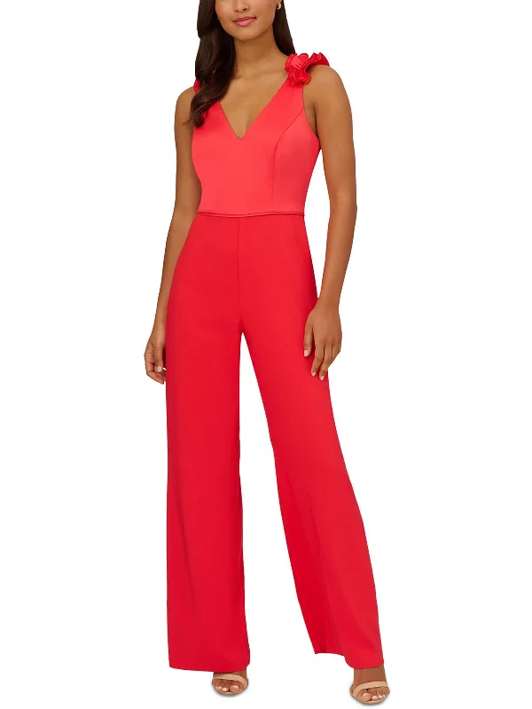 Womens Satin Sleeveless Jumpsuit