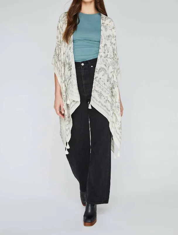 Ledger Kimono In Cream Botanical