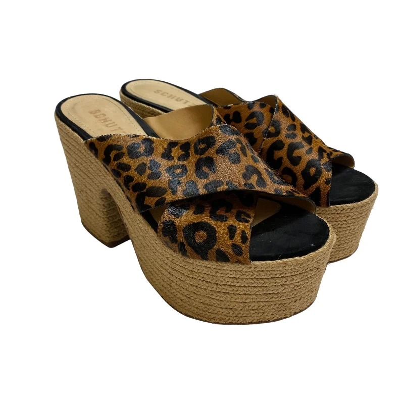 Bold and striking women's shoe fashionsAnimal Print Sandals Heels Block Cmb, Size 7.5