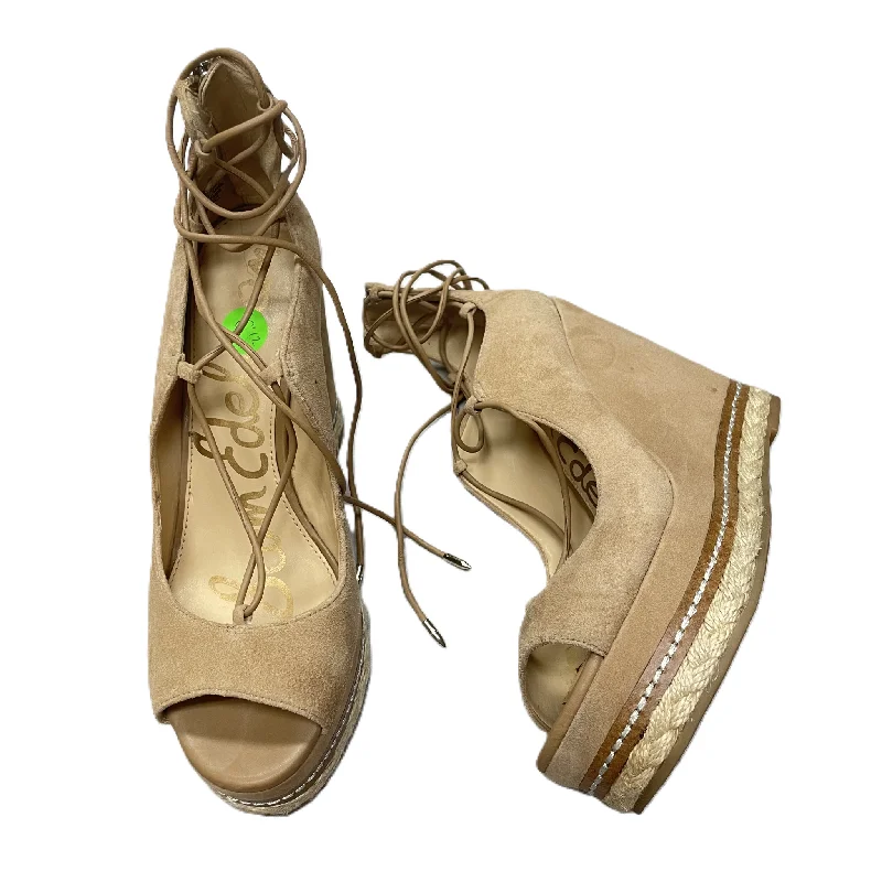 Timeless and elegant women's shoe classicsBeige Sandals Heels Wedge By Sam Edelman, Size: 6.5 Timeless and elegant women's shoe classicsBeige Sandals Heels Wedge By Sam Edelman, Size: 6.5