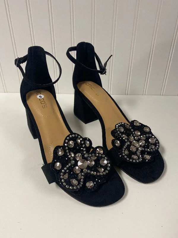 Effortlessly stylish women's shoe choicesBlack Sandals Heels Block Chicos, Size 9