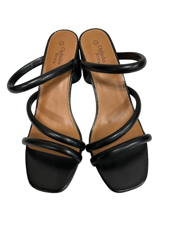 Feminine and romantic women's shoe designsBlack Sandals Heels Block Ophelia Roe, Size 11 Feminine and romantic women's shoe designsBlack Sandals Heels Block Ophelia Roe, Size 11