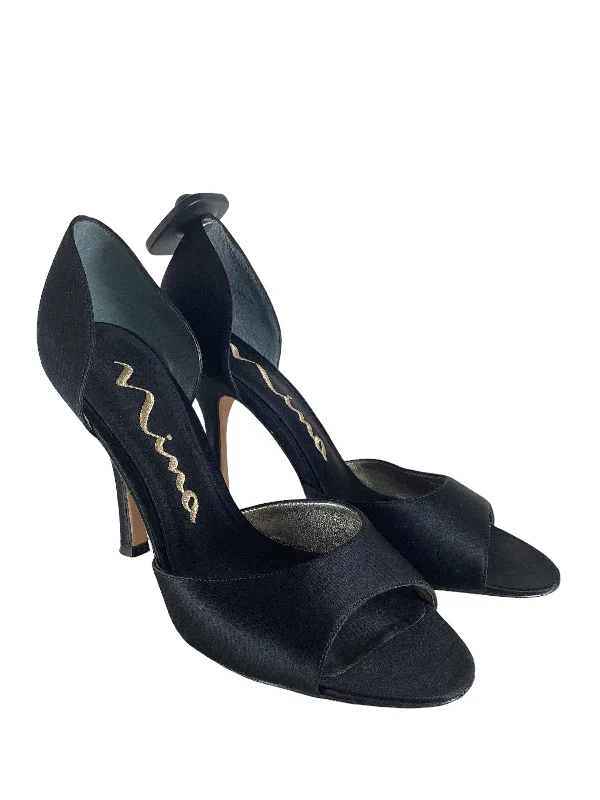 Stunning and glamorous women's shoes for evenings outBlack Sandals Heels Stiletto Nina, Size 9 Stunning and glamorous women's shoes for evenings outBlack Sandals Heels Stiletto Nina, Size 9