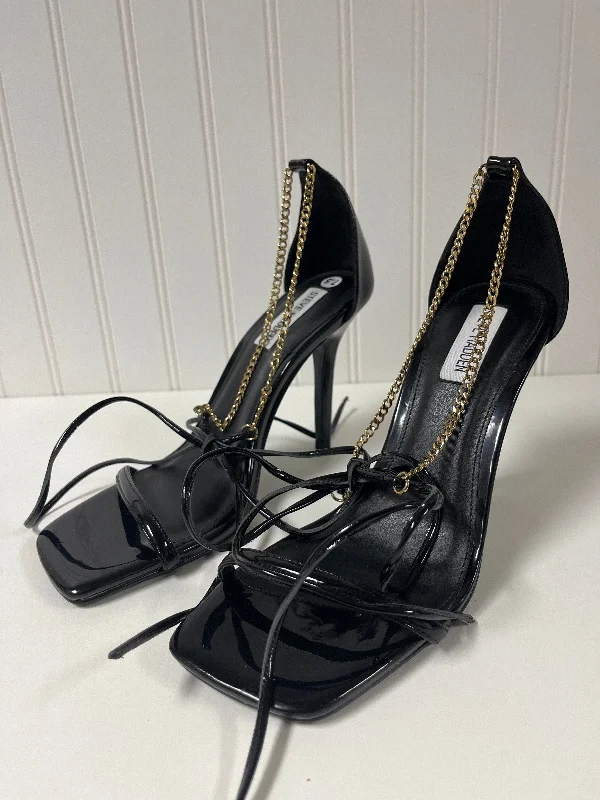 Chic and trendy women's shoes for the officeBlack Sandals Heels Stiletto Steve Madden, Size 7.5 Chic and trendy women's shoes for the officeBlack Sandals Heels Stiletto Steve Madden, Size 7.5