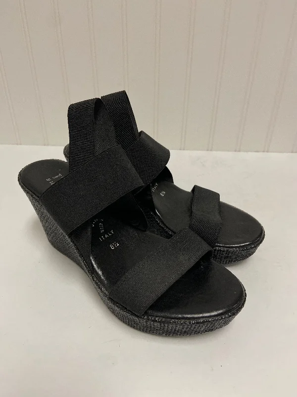 Stylish and supportive women's shoes for high archesBlack Sandals Heels Wedge Italian Shoemakers, Size 8.5 Stylish and supportive women's shoes for high archesBlack Sandals Heels Wedge Italian Shoemakers, Size 8.5