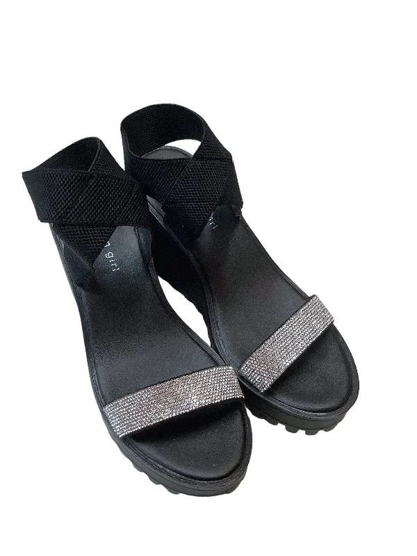 Versatile and stylish women's shoes for all occasions and seasonsBlack Sandals Heels Wedge Madden Girl, Size 9 Versatile and stylish women's shoes for all occasions and seasonsBlack Sandals Heels Wedge Madden Girl, Size 9