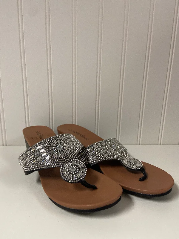 Versatile and stylish women's shoes for everyday chicBlack Sandals Heels Wedge Olivia Miller, Size 7 Versatile and stylish women's shoes for everyday chicBlack Sandals Heels Wedge Olivia Miller, Size 7