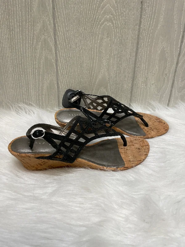 Comfy and casual women's shoes for the weekendBlack & Tan Sandals Heels Wedge Kelly And Katie, Size 7 Comfy and casual women's shoes for the weekendBlack & Tan Sandals Heels Wedge Kelly And Katie, Size 7