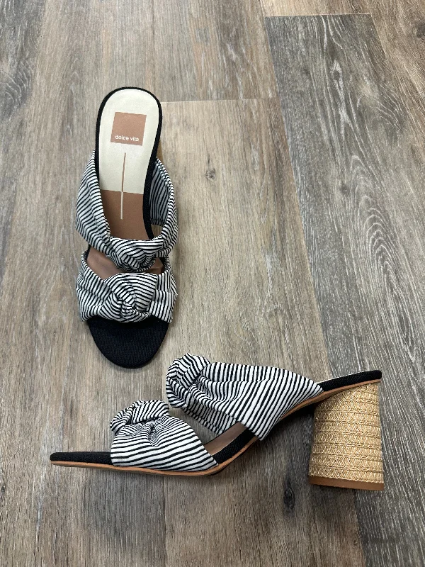 Stylish and affordable women's shoesBlack & White Sandals Heels Block Dolce Vita, Size 9.5 Stylish and affordable women's shoesBlack & White Sandals Heels Block Dolce Vita, Size 9.5