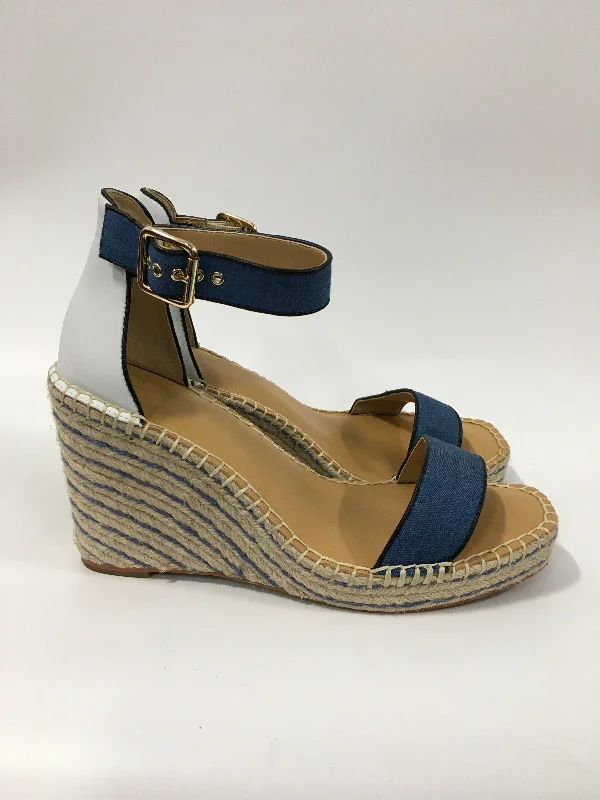 Bold and colorful women's shoes for making a statementBlue Sandals Heels Wedge Cabi, Size 9 Bold and colorful women's shoes for making a statementBlue Sandals Heels Wedge Cabi, Size 9