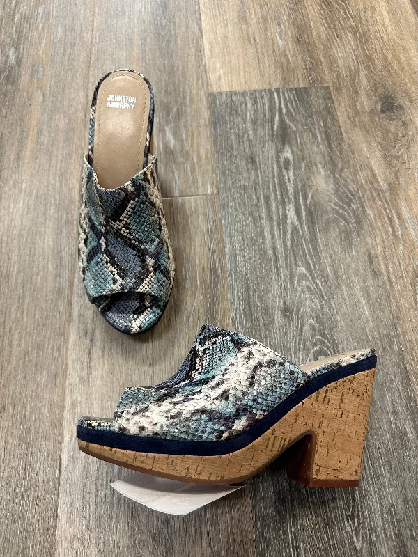 Flattering and figure-hugging women's footwearBlue Sandals Heels Wedge Johnston & Murphy, Size 7.5 Flattering and figure-hugging women's footwearBlue Sandals Heels Wedge Johnston & Murphy, Size 7.5