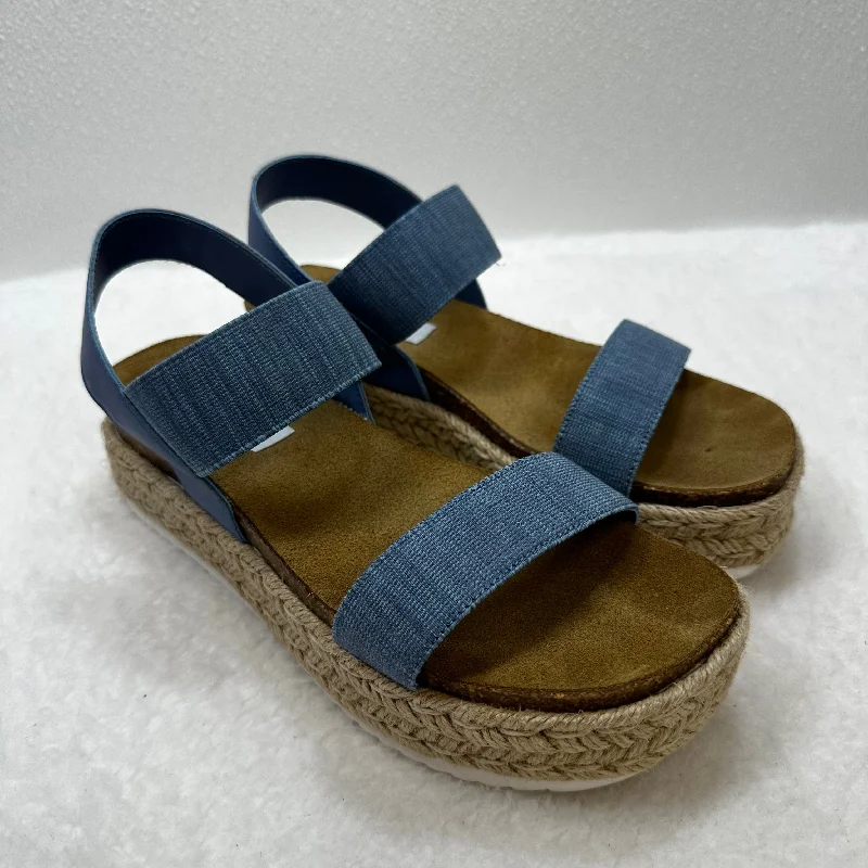 Stylish and practical women's shoes for rainy daysBlue Sandals Heels Wedge Steve Madden, Size 6.5 Stylish and practical women's shoes for rainy daysBlue Sandals Heels Wedge Steve Madden, Size 6.5