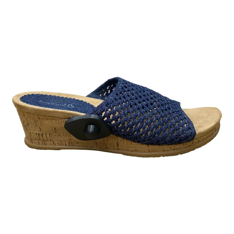Versatile and elegant women's shoes for any outfitBlue & Tan Sandals Heels Wedge Bare Traps, Size 11 Versatile and elegant women's shoes for any outfitBlue & Tan Sandals Heels Wedge Bare Traps, Size 11