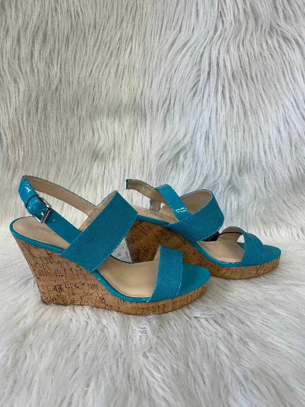 Durable and stylish women's shoes for active lifestylesBlue & Tan Sandals Heels Wedge Nine West, Size 10.5 Durable and stylish women's shoes for active lifestylesBlue & Tan Sandals Heels Wedge Nine West, Size 10.5