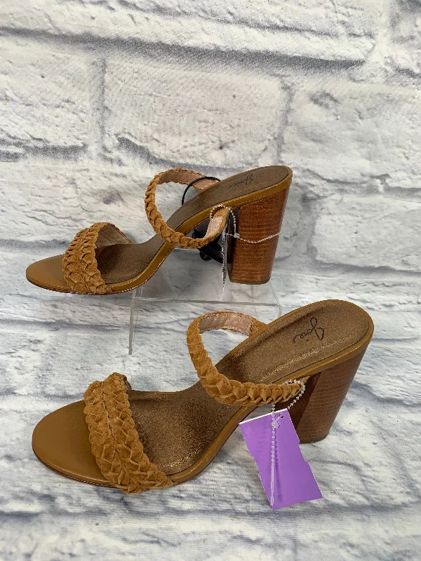Comfy and stylish women's shoes for walkingBronze Sandals Heels Block Joie, Size 9.5 Comfy and stylish women's shoes for walkingBronze Sandals Heels Block Joie, Size 9.5