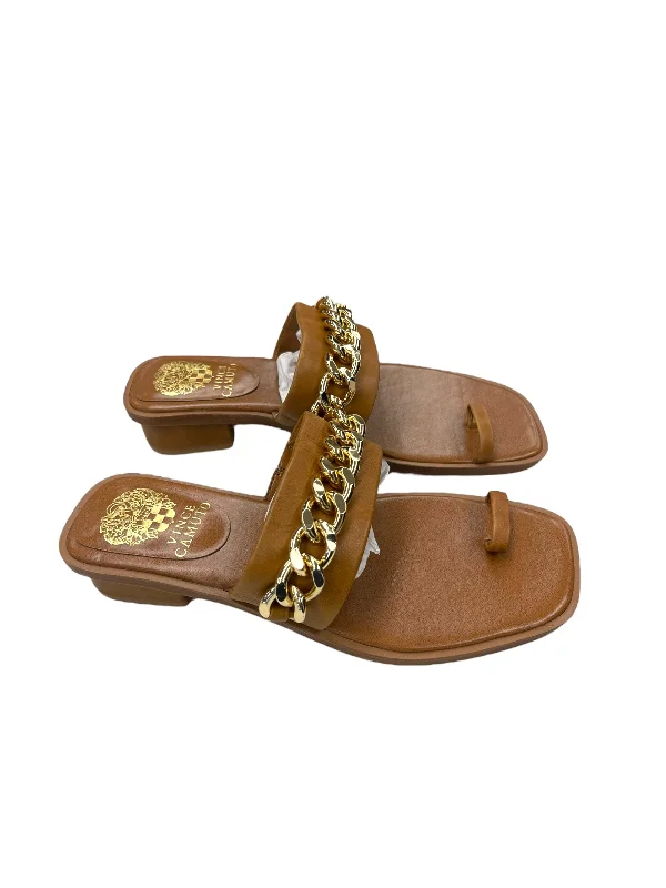 Comfortable and supportive women's shoes for all-day wearBrown Sandals Heels Block Vince Camuto, Size 7.5 Comfortable and supportive women's shoes for all-day wearBrown Sandals Heels Block Vince Camuto, Size 7.5