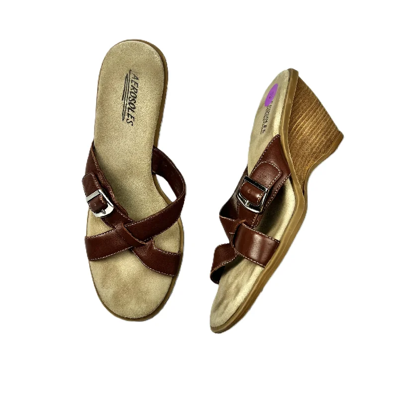 Elegant and sophisticated women's shoes for dinner datesBrown Sandals Heels Wedge By Aerosoles, Size: 10 Elegant and sophisticated women's shoes for dinner datesBrown Sandals Heels Wedge By Aerosoles, Size: 10