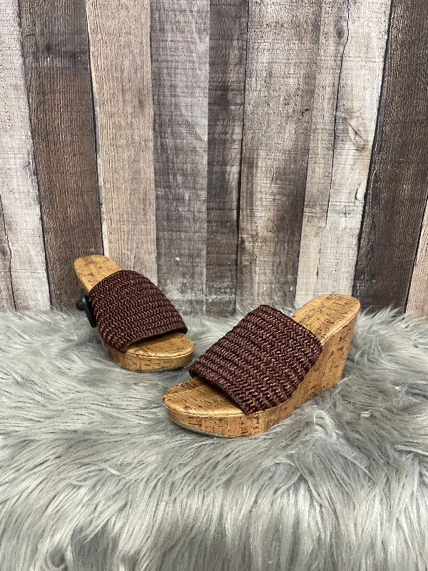 Elegantly crafted women's shoesBrown Sandals Heels Wedge Montego Bay, Size 7