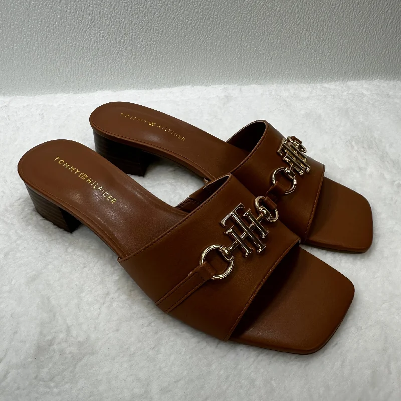 Timeless and elegant women's shoe classicsCamel Sandals Heels Block Tommy Hilfiger O, Size 8.5 Timeless and elegant women's shoe classicsCamel Sandals Heels Block Tommy Hilfiger O, Size 8.5