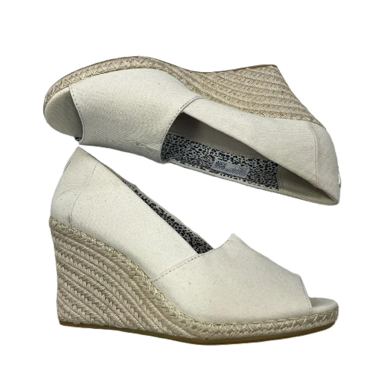 Durable and reliable women's shoesCream Sandals Heels Wedge By Toms, Size: 9